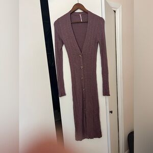 Free People Purple sweater dress or cardigan